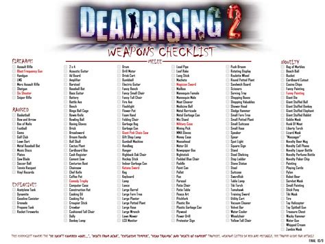 Dead Rising 2 Combo List